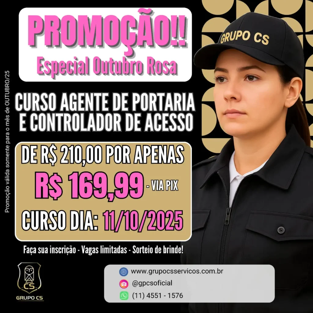 Promoção de outubro curso portaria 169,99 em cotia