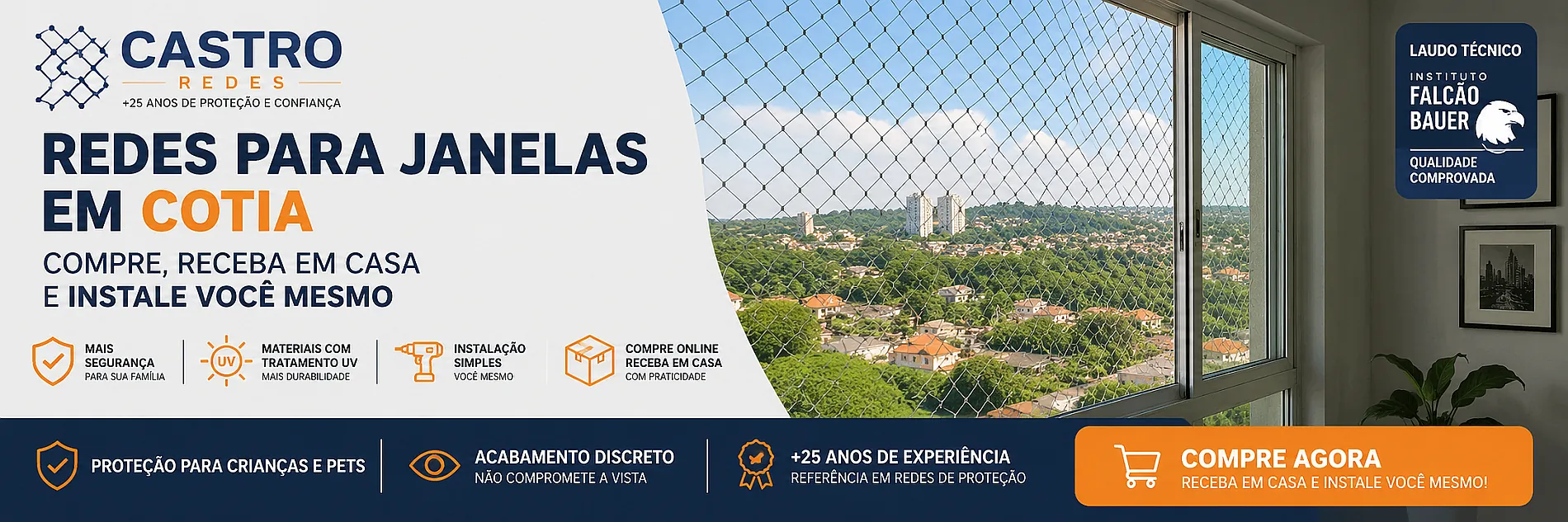Redes de Proteção para janelas