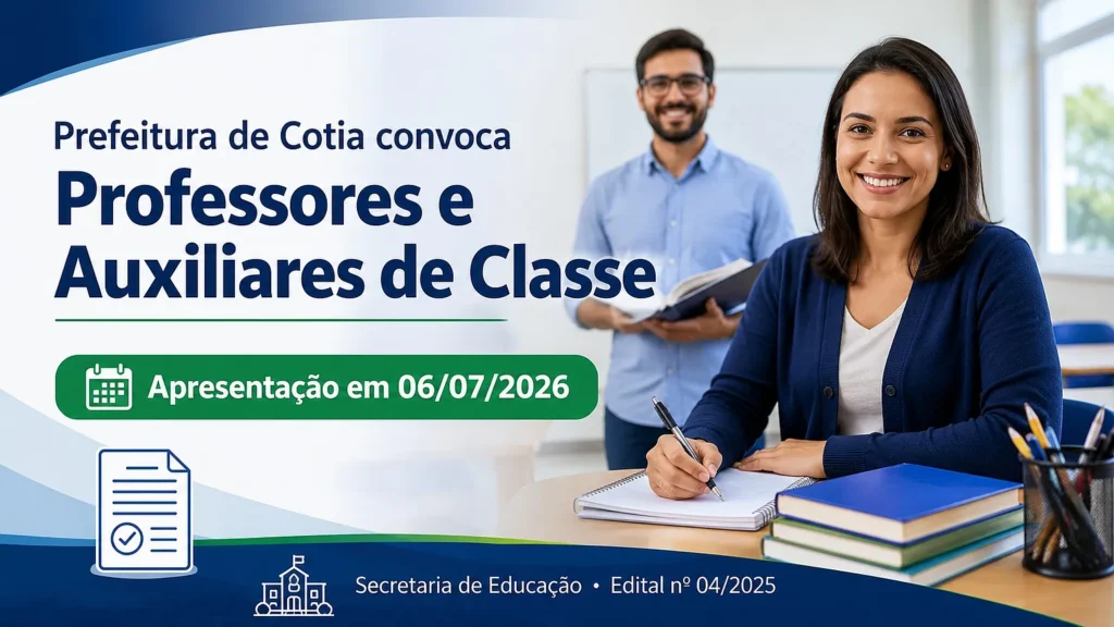 convocação concurso professor cotia 2026